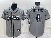 Dallas Cowboys 4 Dak Prescott Grey Men's Stitched Cool Base Nike Baseball Jersey,baseball caps,new era cap wholesale,wholesale hats
